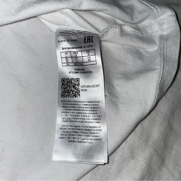 Guess Originals LARGE Classic Palm Tree Triangle T-shirt White Graphic Relaxed - Picture 6 of 6